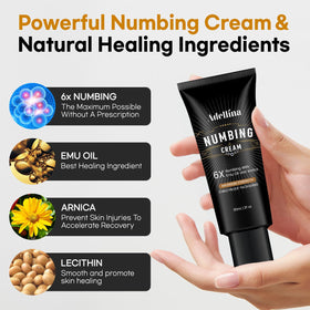 Adellina application on hand demonstrating easy spread and cooling benefit