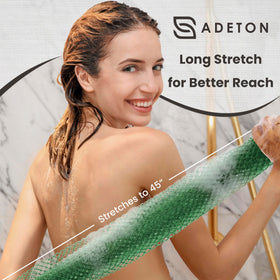 ADETON stretched sponge reaching back to show full-body reach