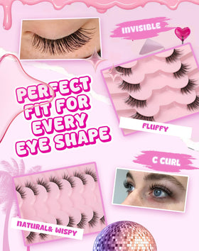 Adious worn lash on model displaying subtle cat-eye lift