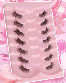 Adious lashes beside eyeliner to show compact size and scale