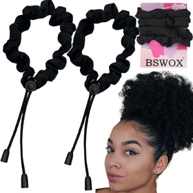 Adjust Satin Hair Tie worn on afro puff demonstrating no-pull benefit