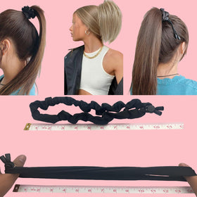 Adjust Satin Hair Tie plastic lock detail for secure adjustable grip