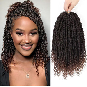 Admutty front packaging showing 12-inch passion twist braids and easy install benefit