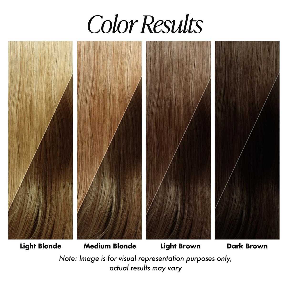 Application scene with Adore bottle in hand applying honey brown color for simple at-home use