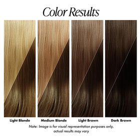 Application scene with Adore bottle in hand applying honey brown color for simple at-home use
