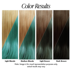 Adore hair model with Jade 195 on lightened hair showing bold green finish