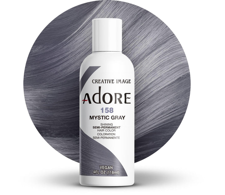 Adore Mystic Grey front packaging showing bottle and product name, clear benefits