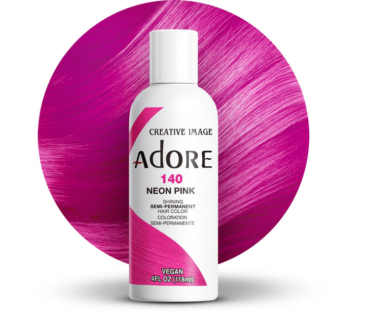 Adore front bottle view showing neon pink shade and ready-to-use benefit