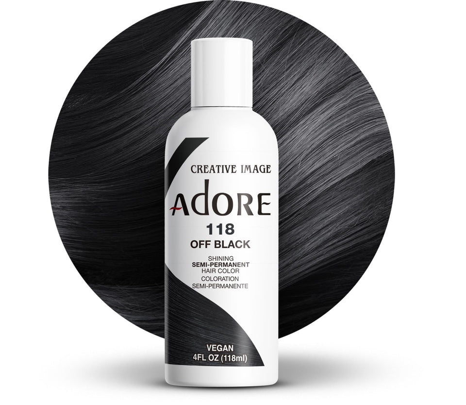 Adore front packaging shows off black shade and benefits