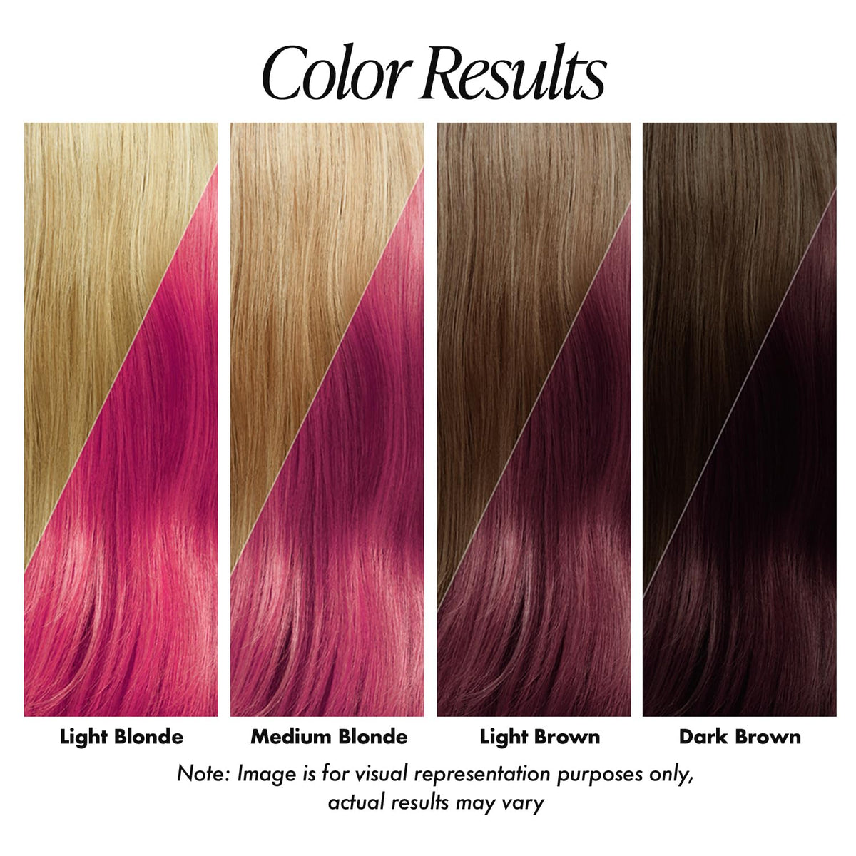 Adore applied on long hair demonstrating vibrant color payoff benefit