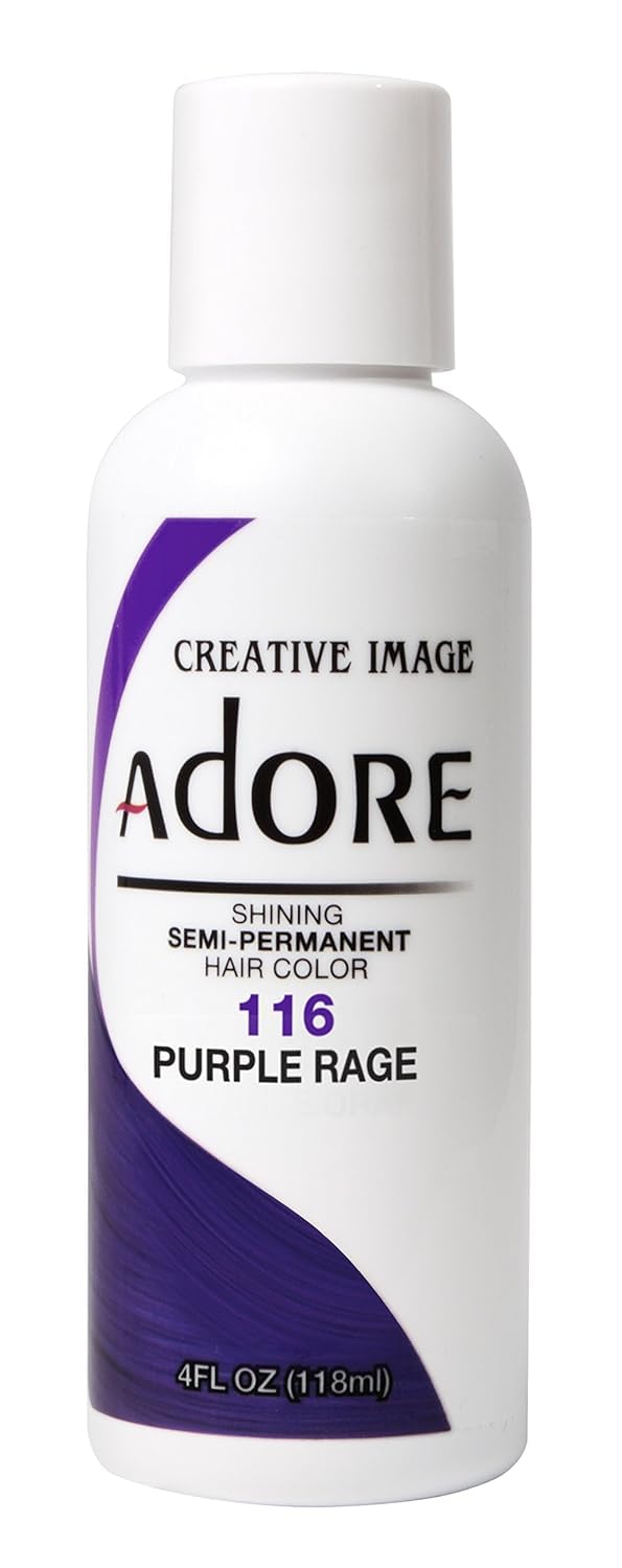 Adore bottle front view showing purple rage shade and ready-to-use convenience