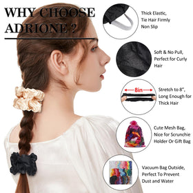 ADRIONE satin texture close-up illustrating smooth fabric that prevents hair breakage