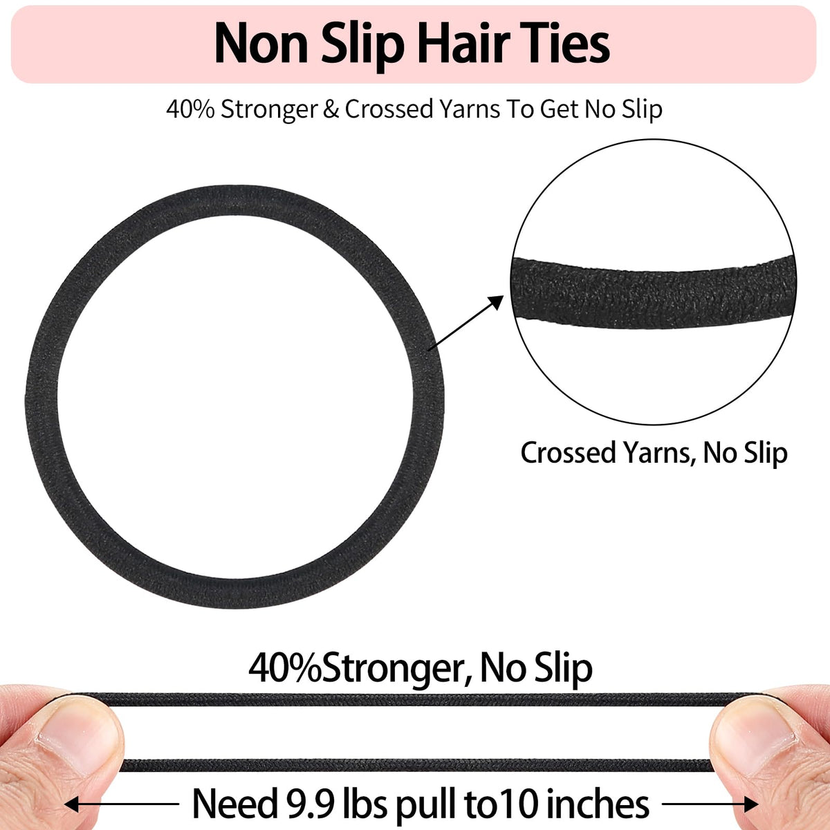 ADRIONE ponytail in use outdoors demonstrating secure, non-slip hold during activity