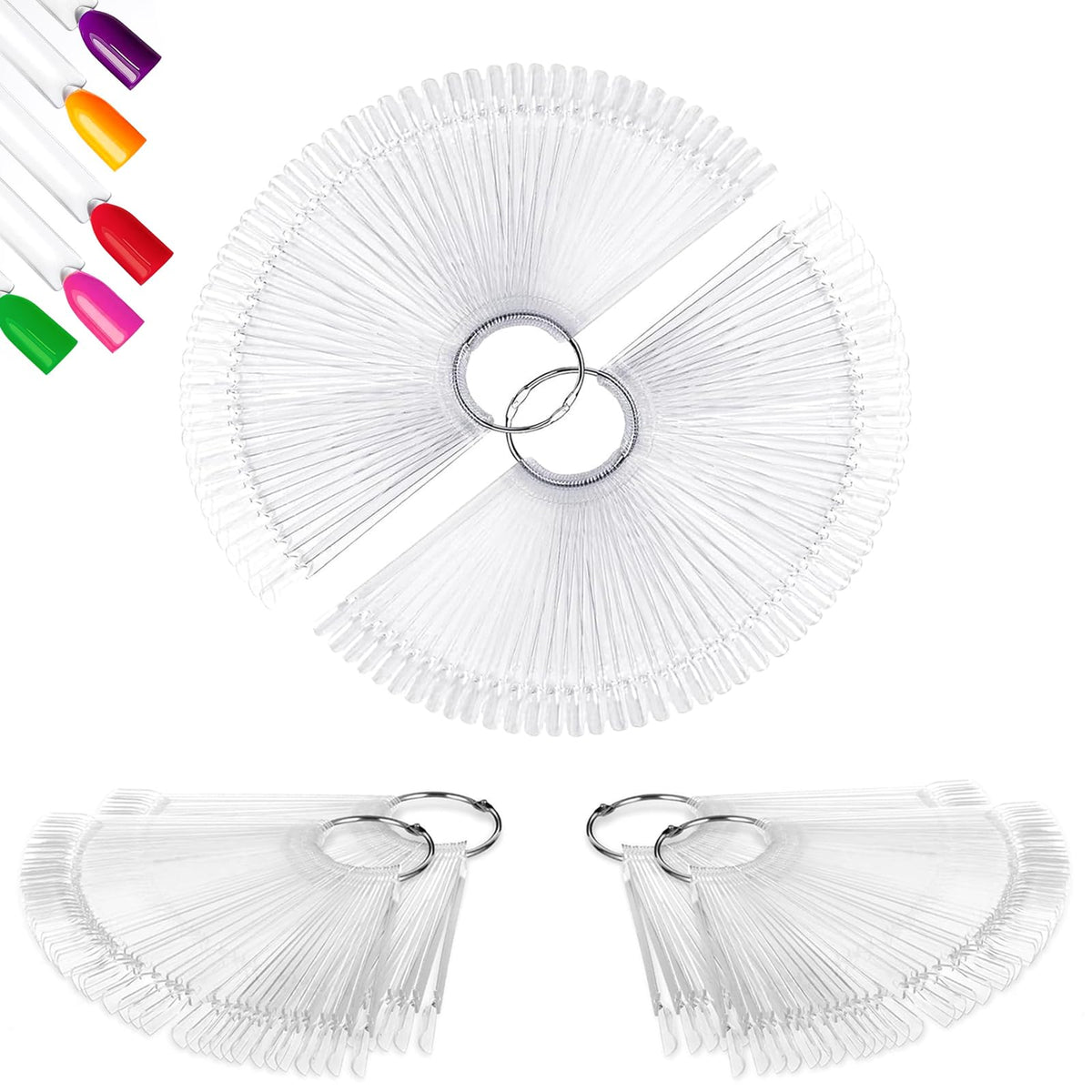 ADULLPONY clear almond front packaging showing 50 tips in a bag that simplifies organization