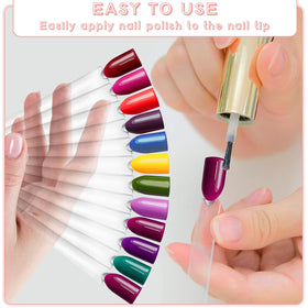ADULLPONY nail tips painted with various polishes to preview shades accurately