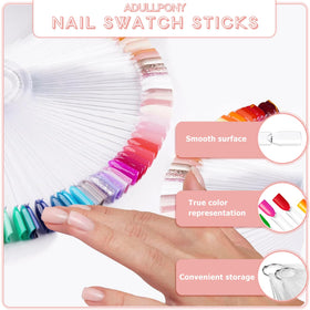 ADULLPONY stainless steel rings holding multiple swatches for easy portable display