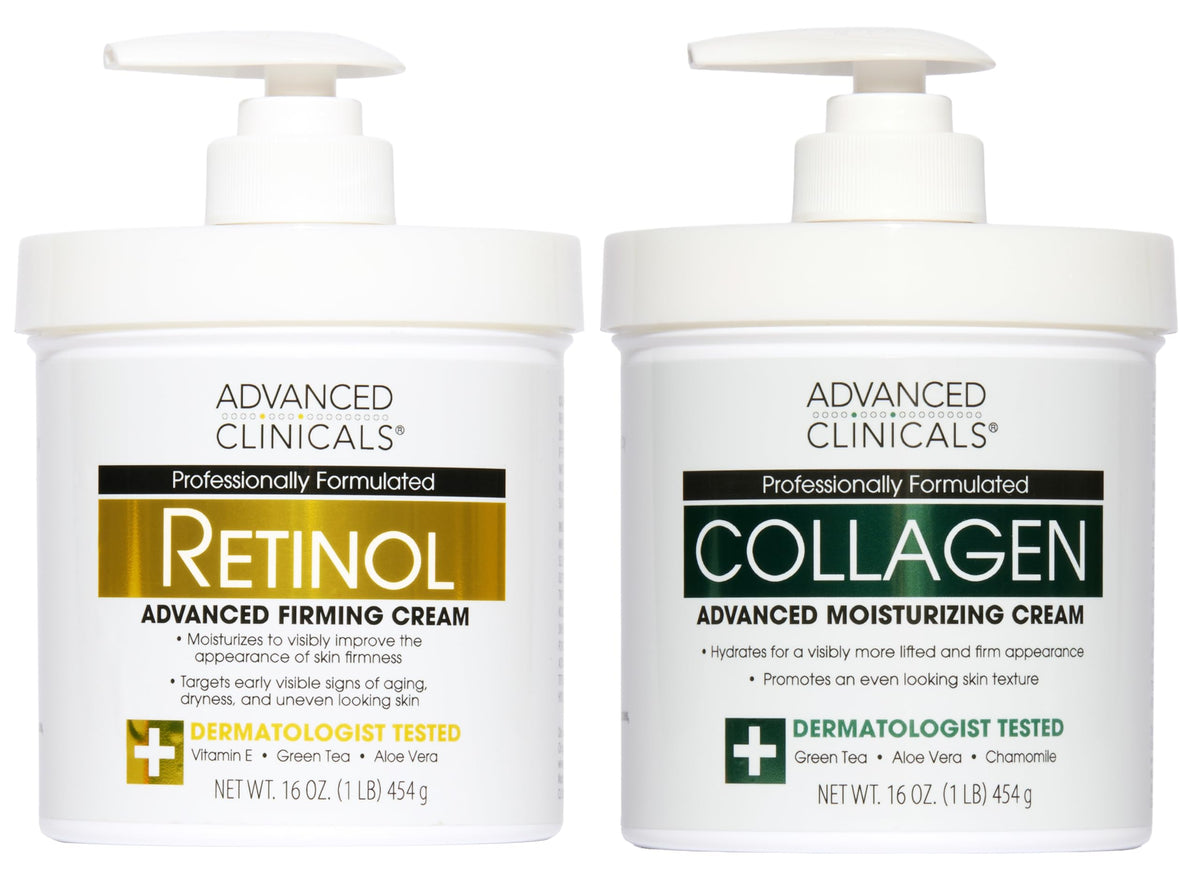 Advanced Clinicals 2pc set front packaging showing both bottles and benefits