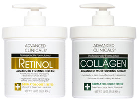 Advanced Clinicals 2pc set front packaging showing both bottles and benefits