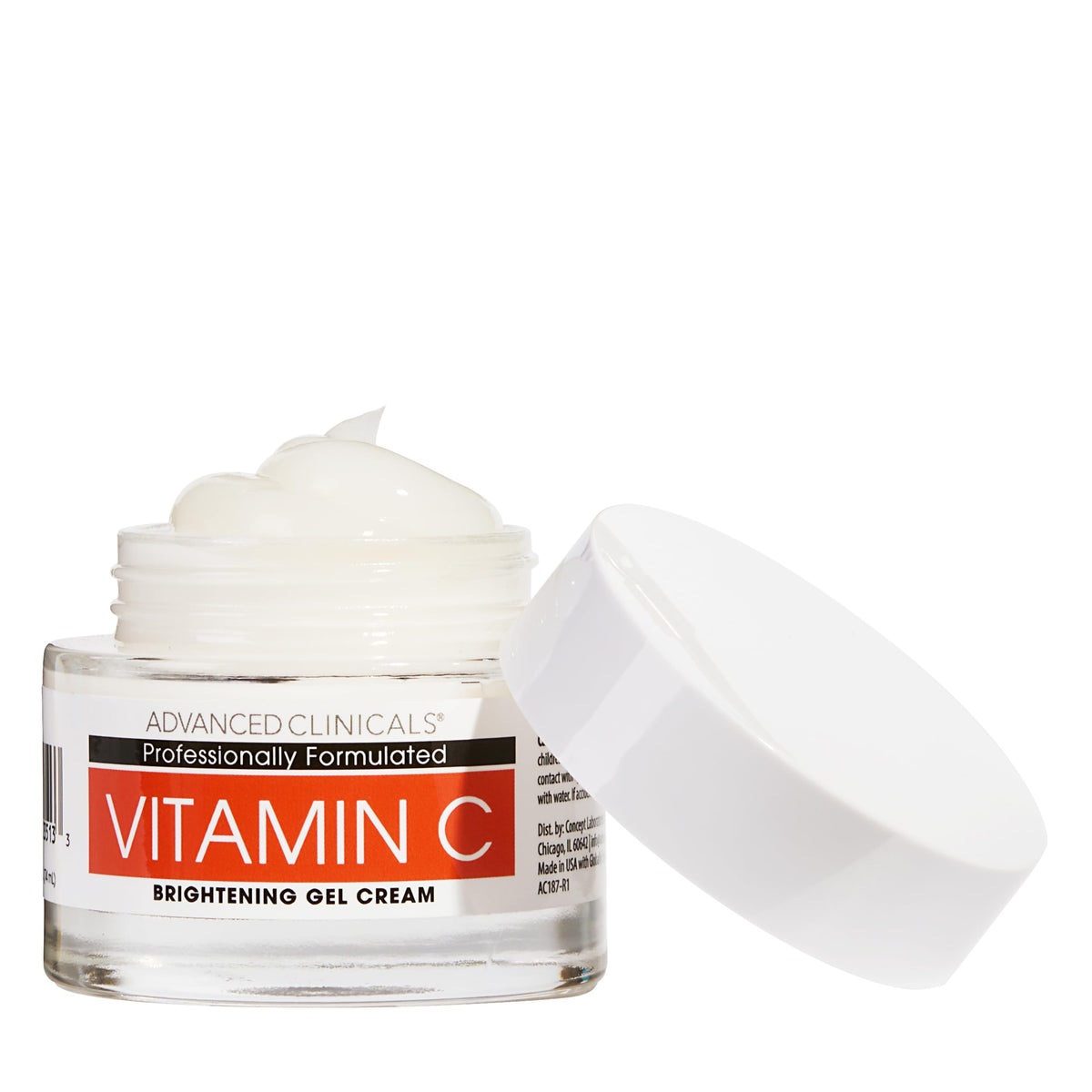 Advanced Clinicals jar in bathroom setting suggesting morning routine boost