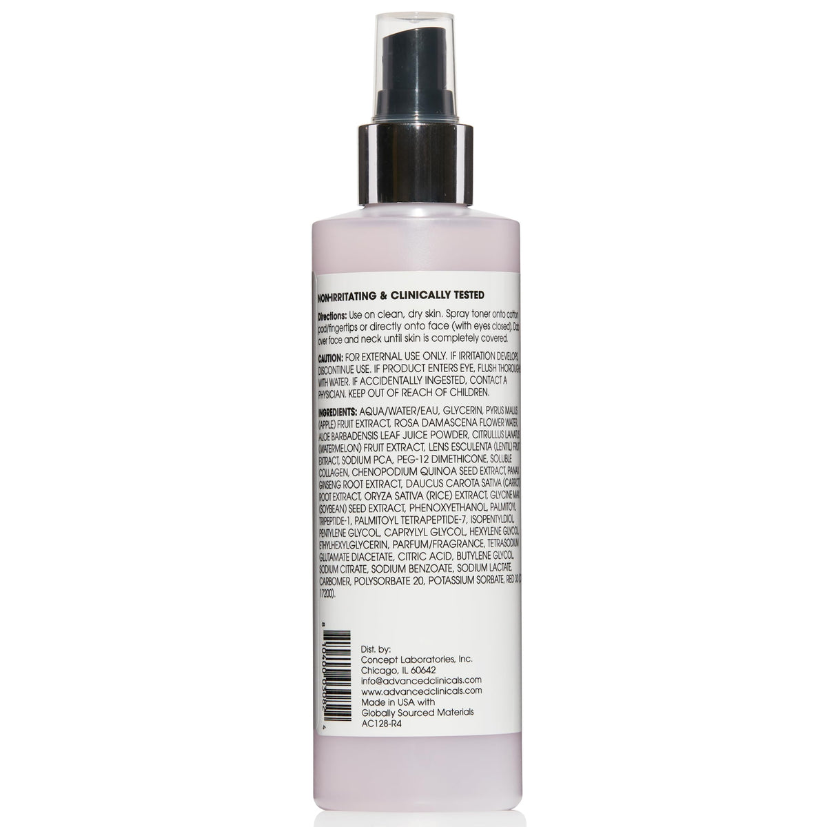 Advanced Clinicals bottle staged in bathroom routine for daily use