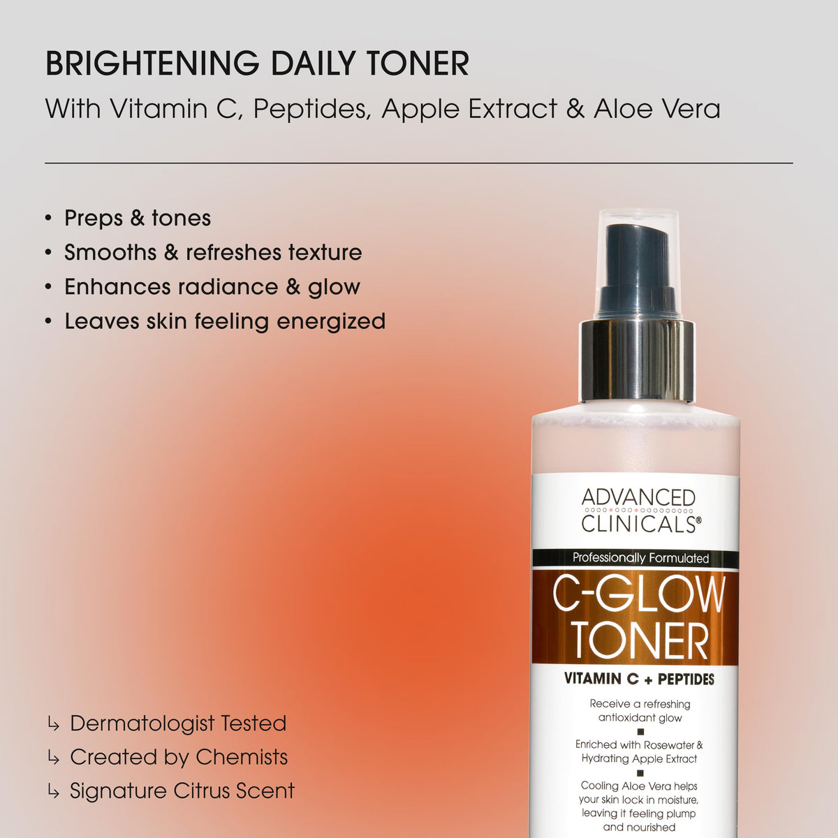 Advanced Clinicals fine mist spray emitted demonstrating quick hydration