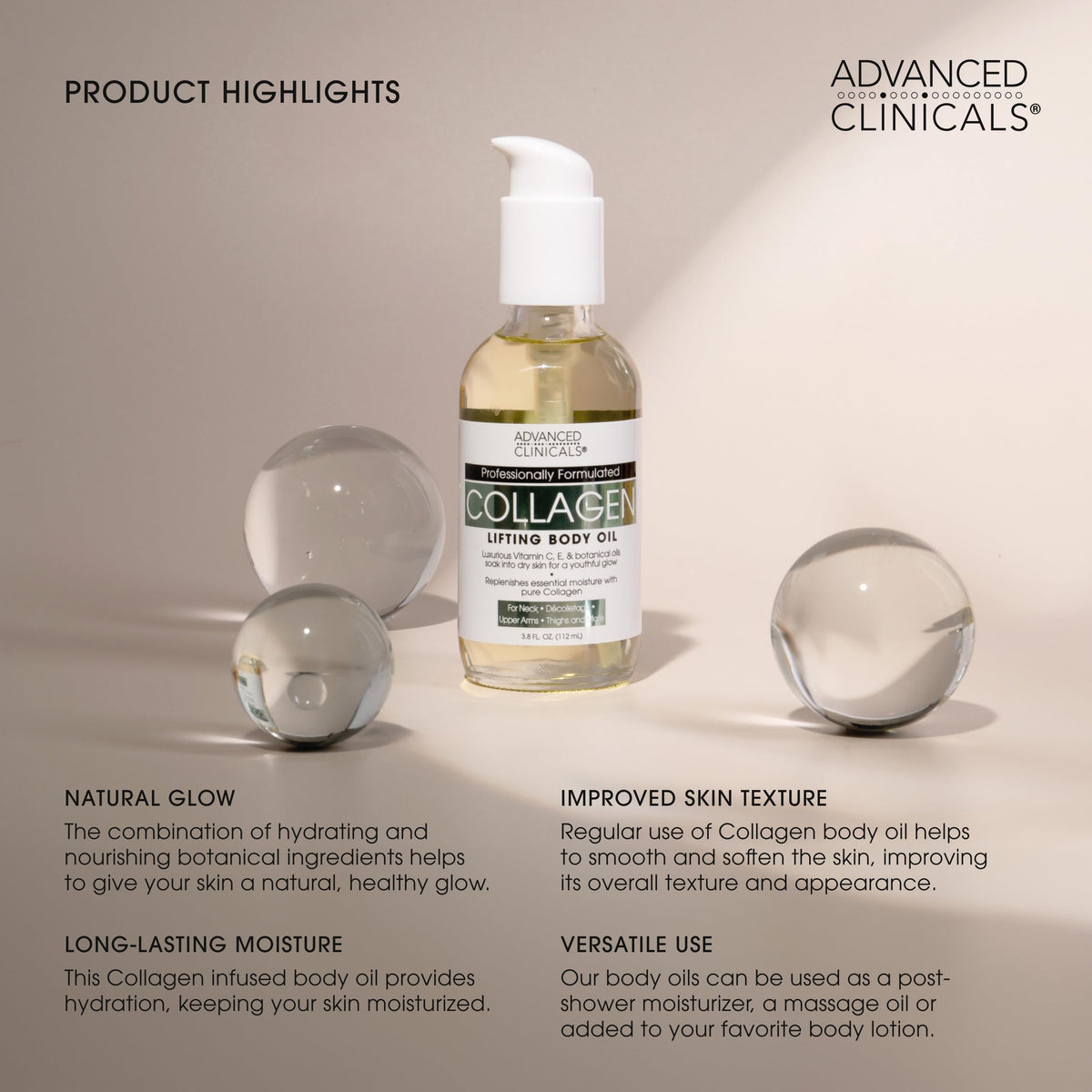 Advanced Clinicals close-up label showing key ingredients and formulation