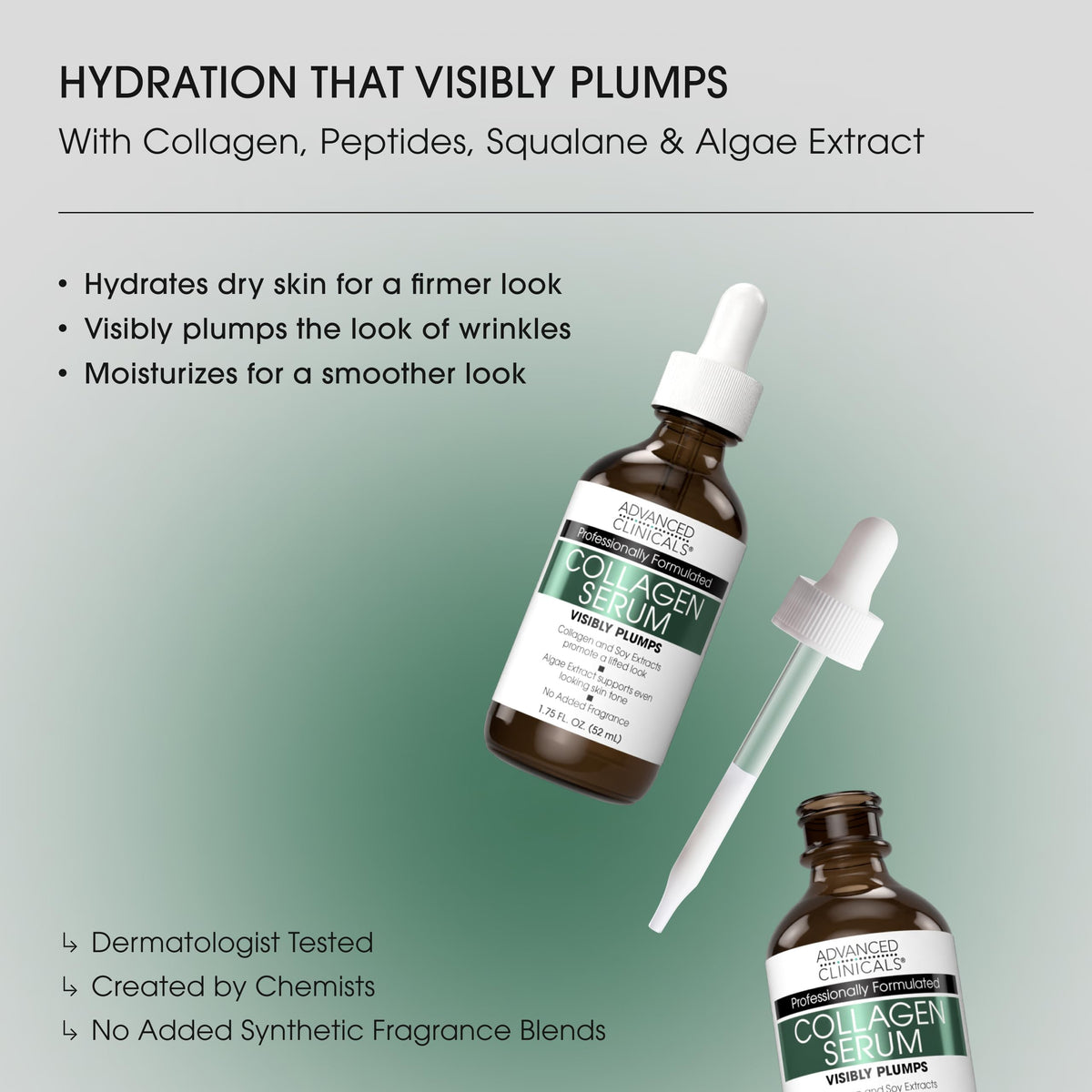 Advanced Clinicals dropper pipette dispensing serum highlighting precise application benefit