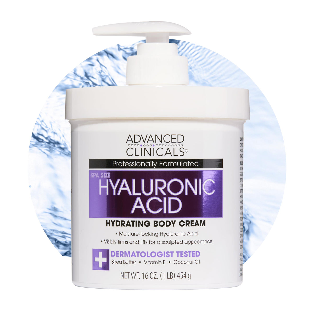 Advanced Clinicals jar front view showing product and brand benefits
