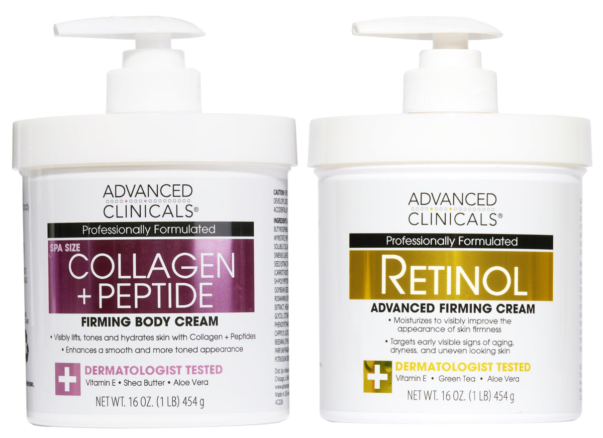 Advanced Clinicals front packaging of 2PC set showing product benefits