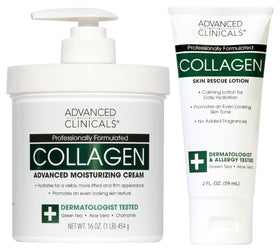 Advanced Clinicals front packaging showing collagen cream benefits