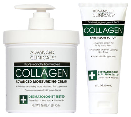 Advanced Clinicals front packaging showing collagen cream benefits