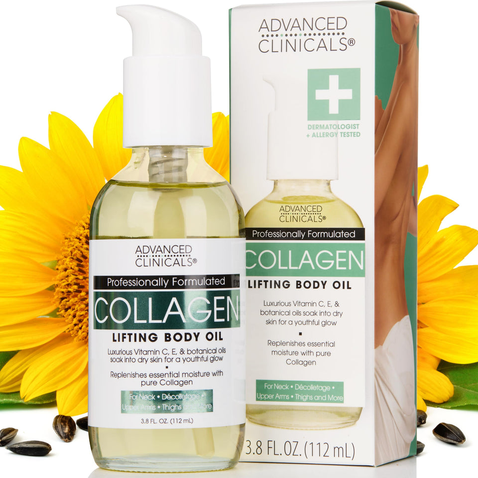 Advanced Clinicals front bottle view showing sleek packaging and moisturizing benefit