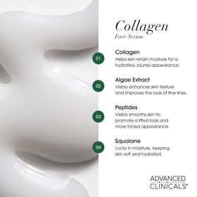Advanced Clinicals ingredients label detail showcasing peptide and hyaluronic acid transparency