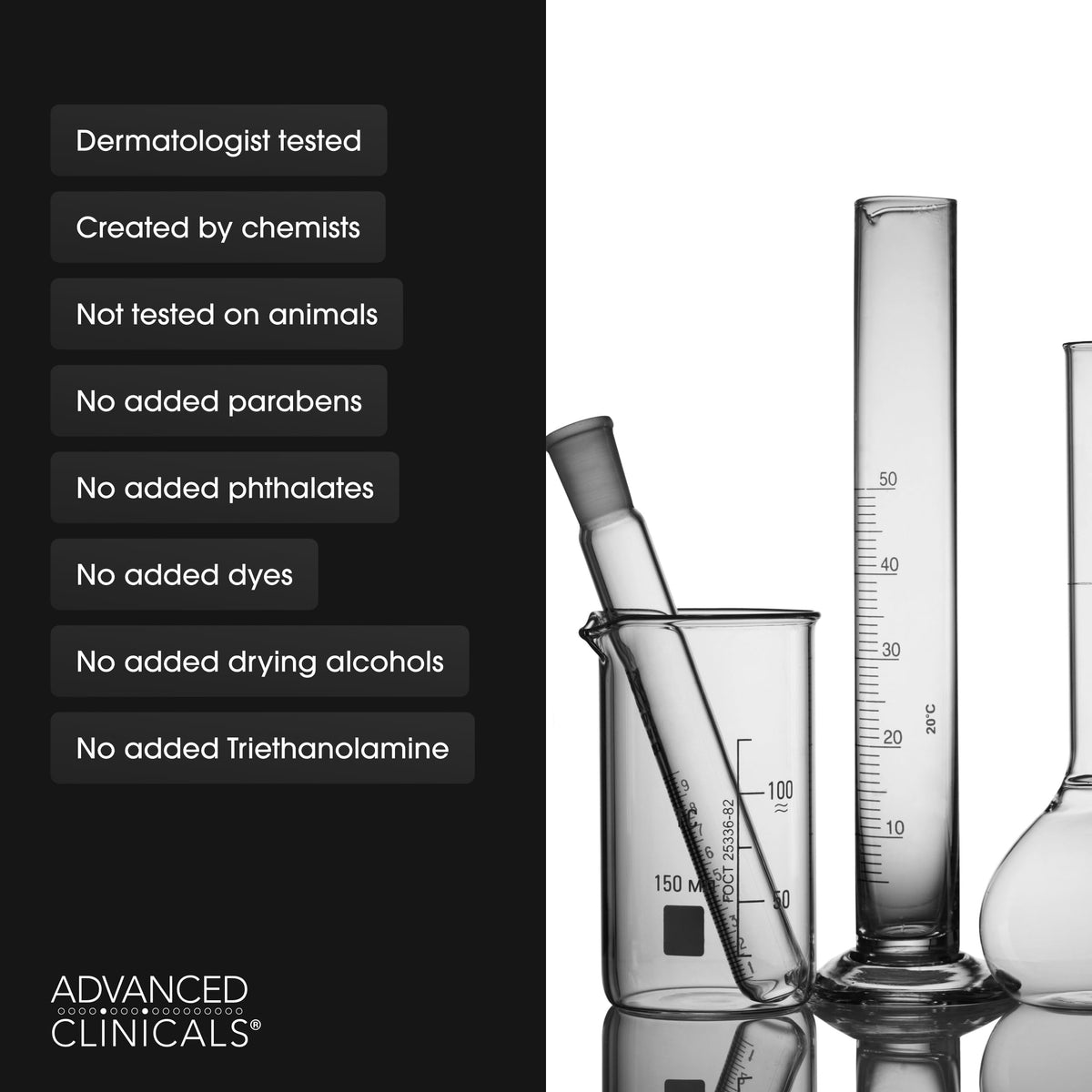 Advanced Clinicals label close-up highlighting formula and claims