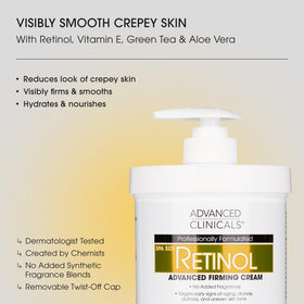 Advanced Clinicals jar open showing creamy texture and non-greasy finish benefit