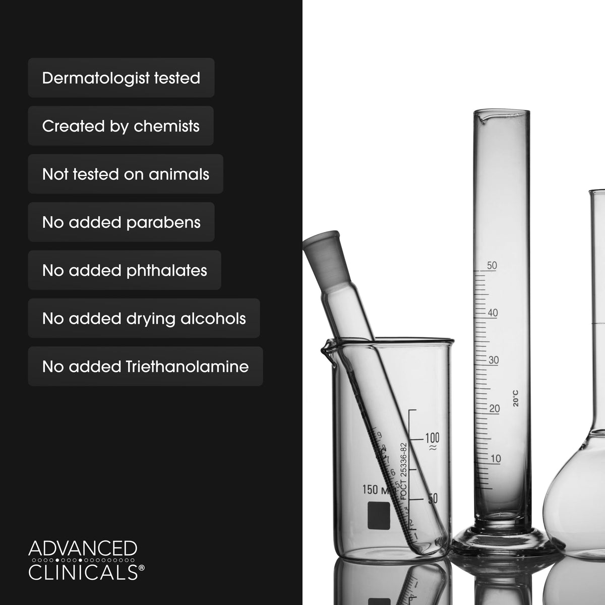 Advanced Clinicals bottle on a bathroom shelf for daily routine