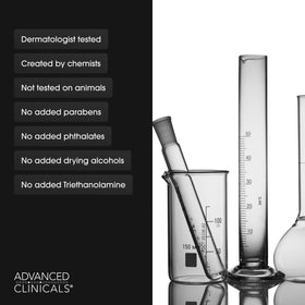 Advanced Clinicals bottle on a bathroom shelf for daily routine