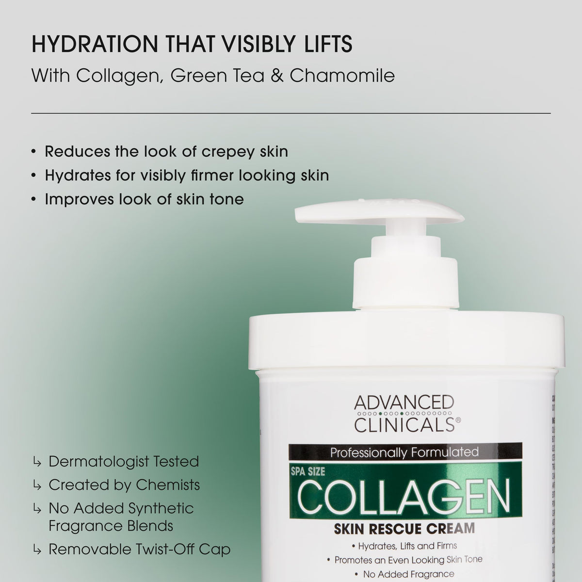 Advanced Clinicals creamy texture close-up illustrating smooth application