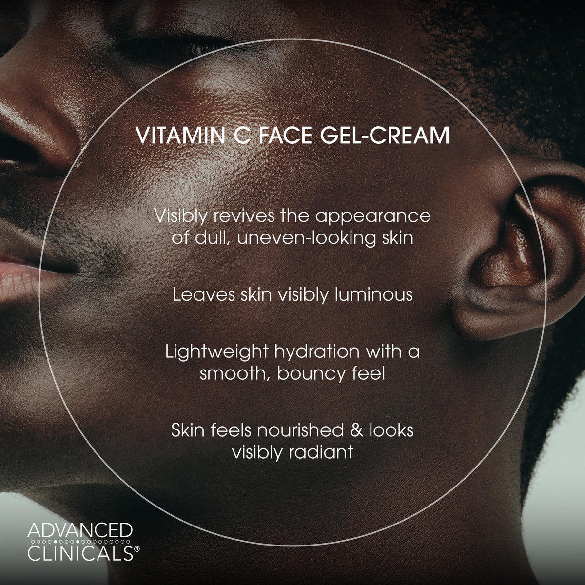 Advanced Clinicals open jar top view conveying smooth gel-cream finish