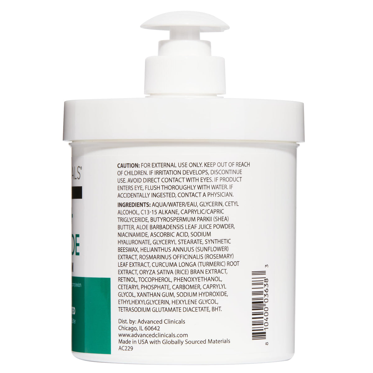 Advanced Clinicals applying lotion to arm demonstrating hydration and firming