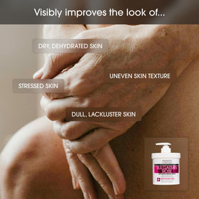 Advanced Clinicals lotion applied on forearm demonstrating instant absorption and softness