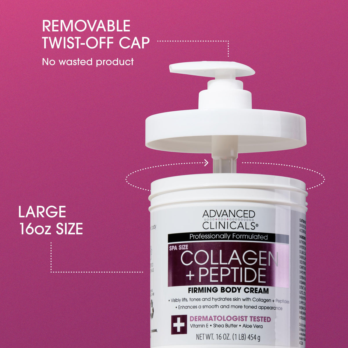 Advanced Clinicals product in hand showing size and travel-friendly scale