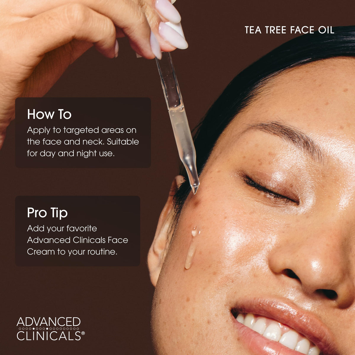 Advanced Clinicals serum applied on hand demonstrating lightweight feel and immediate hydration benefit