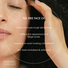 Advanced Clinicals oil on skin close-up showing smooth sheen and quick absorption benefit
