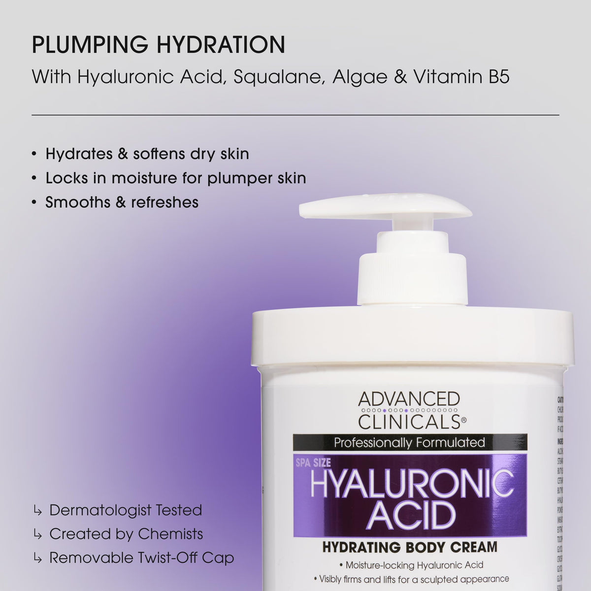 Advanced Clinicals cream texture close-up showing rich hydration