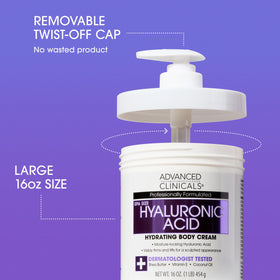 Advanced Clinicals 16oz jar with travel-size tube showing convenient pairing benefit