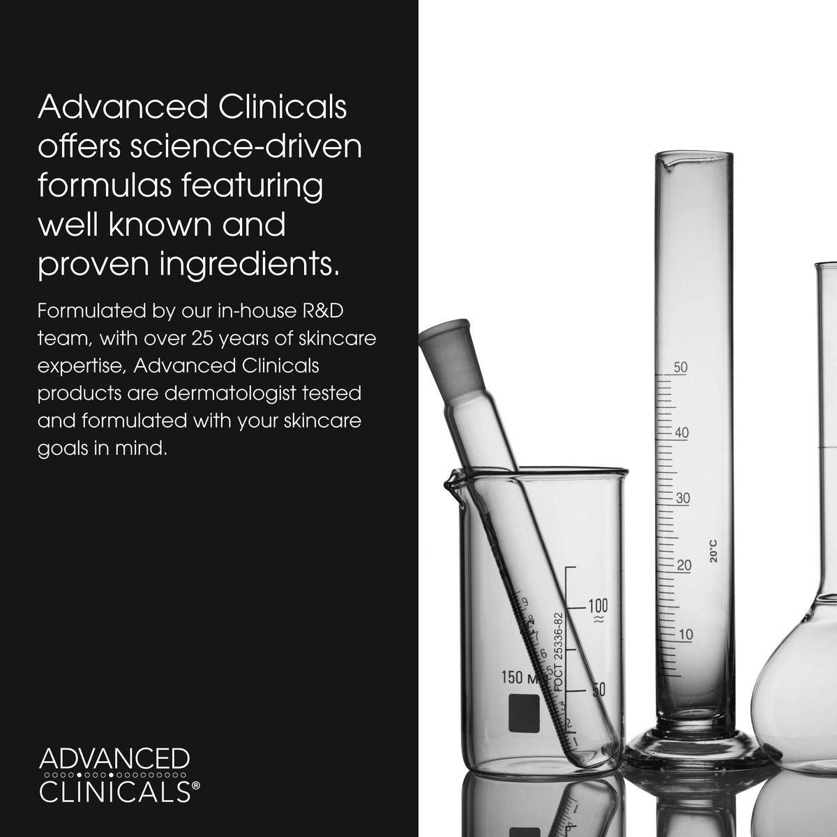 Advanced Clinicals label zoom on ingredients emphasizing science-driven formula