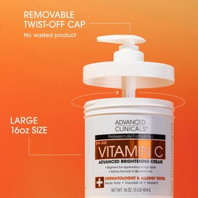 Advanced Clinicals cream being dispensed to hand for quick-absorbing hydration