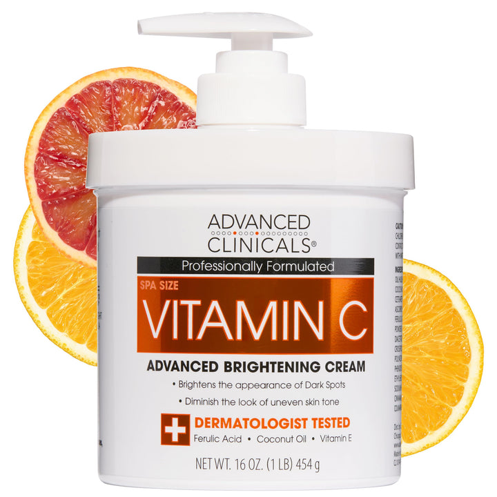 Advanced Clinicals jar front view showing product and brightening benefit