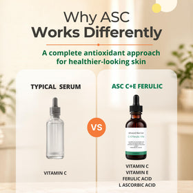 Advanced Skin Care serum texture droplet showing lightweight absorbent feel